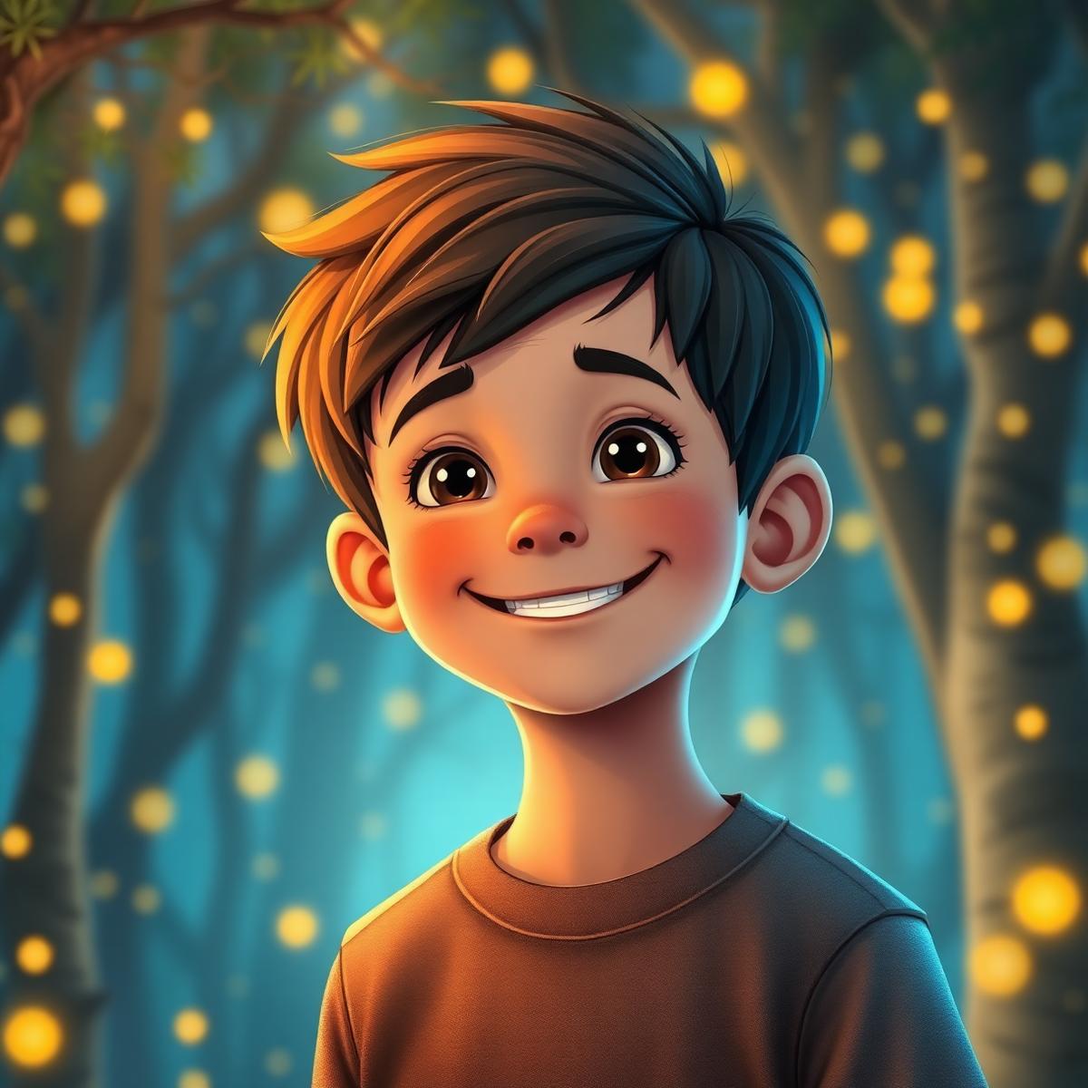 Happy child holding a colourful personalised story book